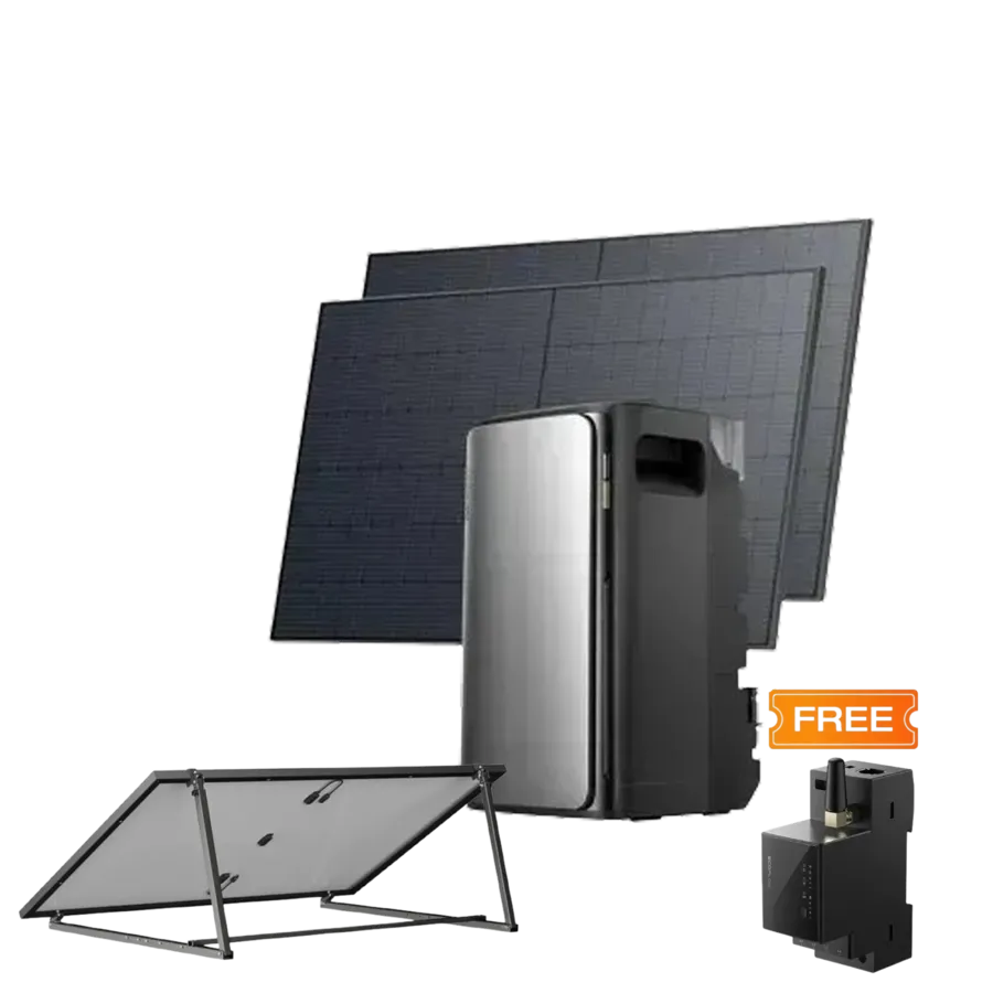 Комплект EcoFlow STREAM ULTRA/Solar Panel 2*400/Регулируемый кронштейн для солнечных панелей/Умный счетчик Smart Meter