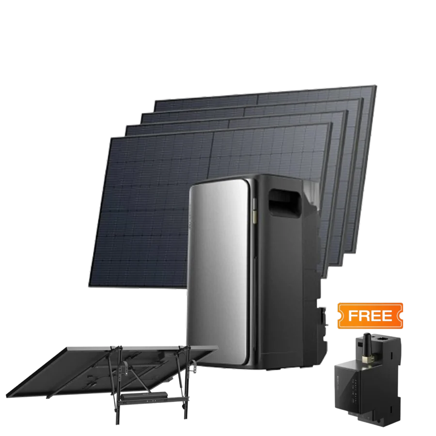 Комплект EcoFlow STREAM ULTRA/Solar Panel 4*400/Солнечный трекер EcoFlow Single Axis Solar Tracker/Умный счетчик Smart Meter