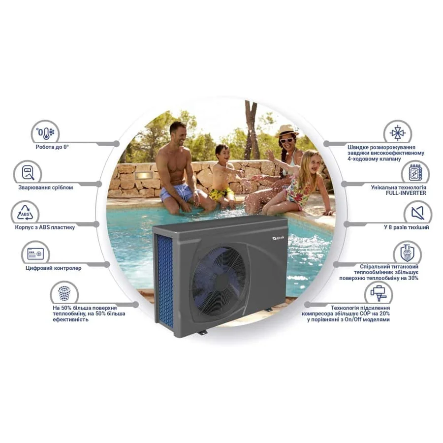 Інверторний тепловий насос для басейна Altek Pool 13 220V — Photo 2
